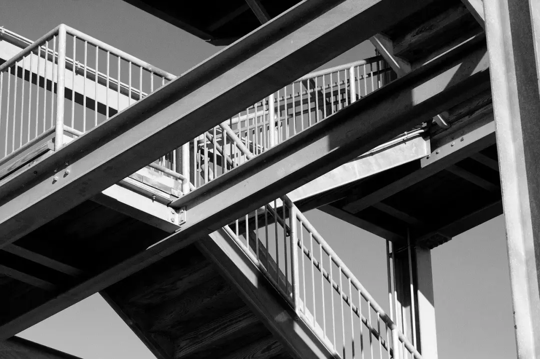 Steel beams and staircase framework